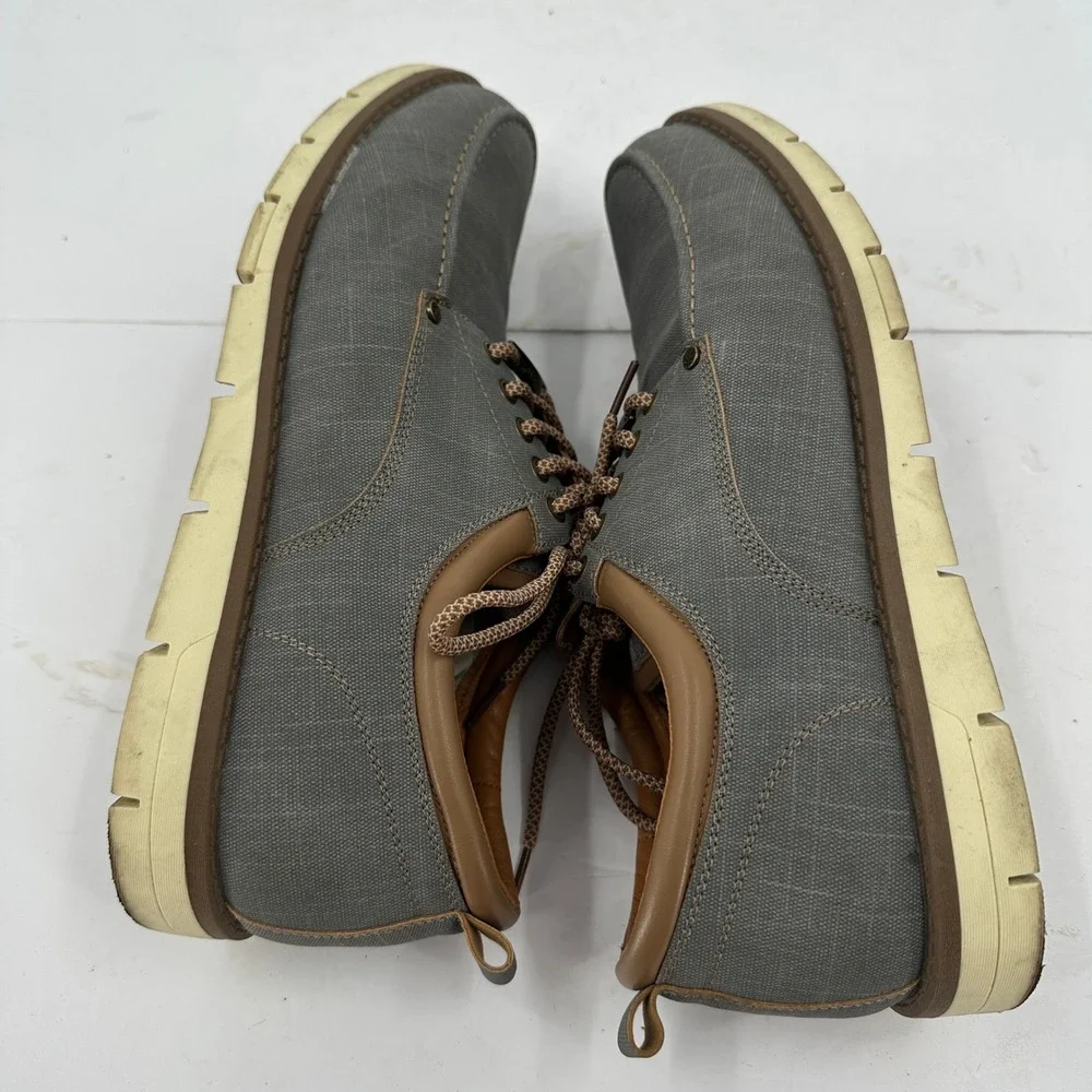 Kkyc Mens Gray Canvas Lace Up Boat Shoes Size‎ 13 Preppy Old Money